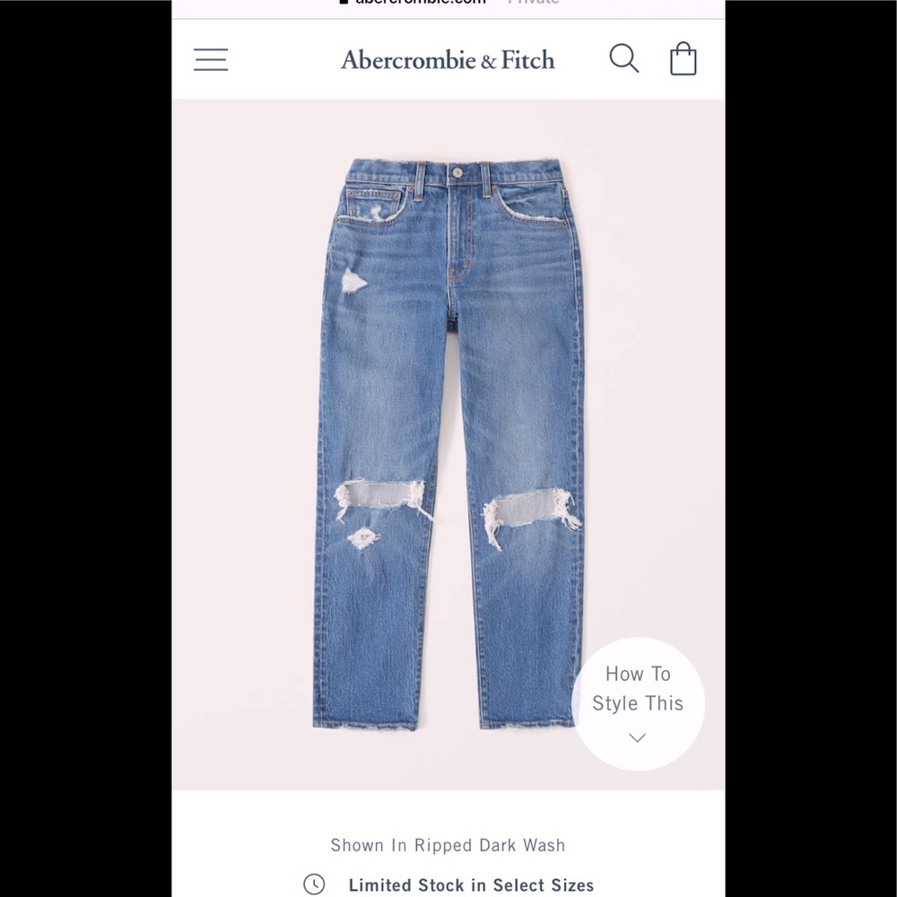 Abercrombie mid rise boyfriend jeans